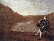 Arthur Devis Philip Howard Seated before a panorama of the river Eden at Corby Castle oil painting on canvas